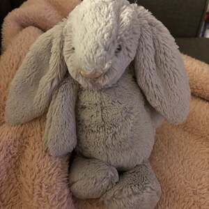 Jellycat Medium Bashful Silver Bunny Stuffed Animal 12"